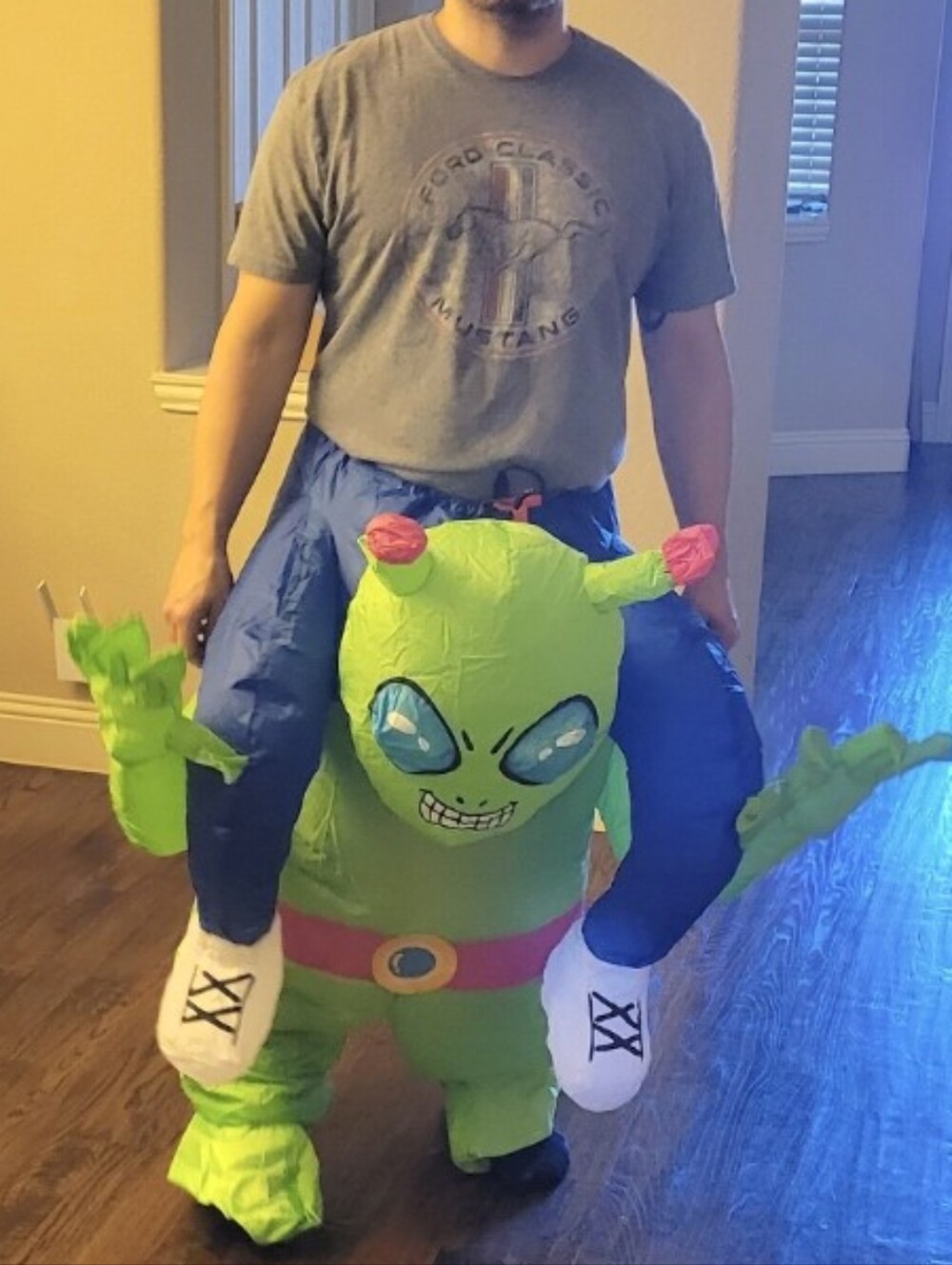 Green Alien Carry-Me Costume - Picture 7 of 12